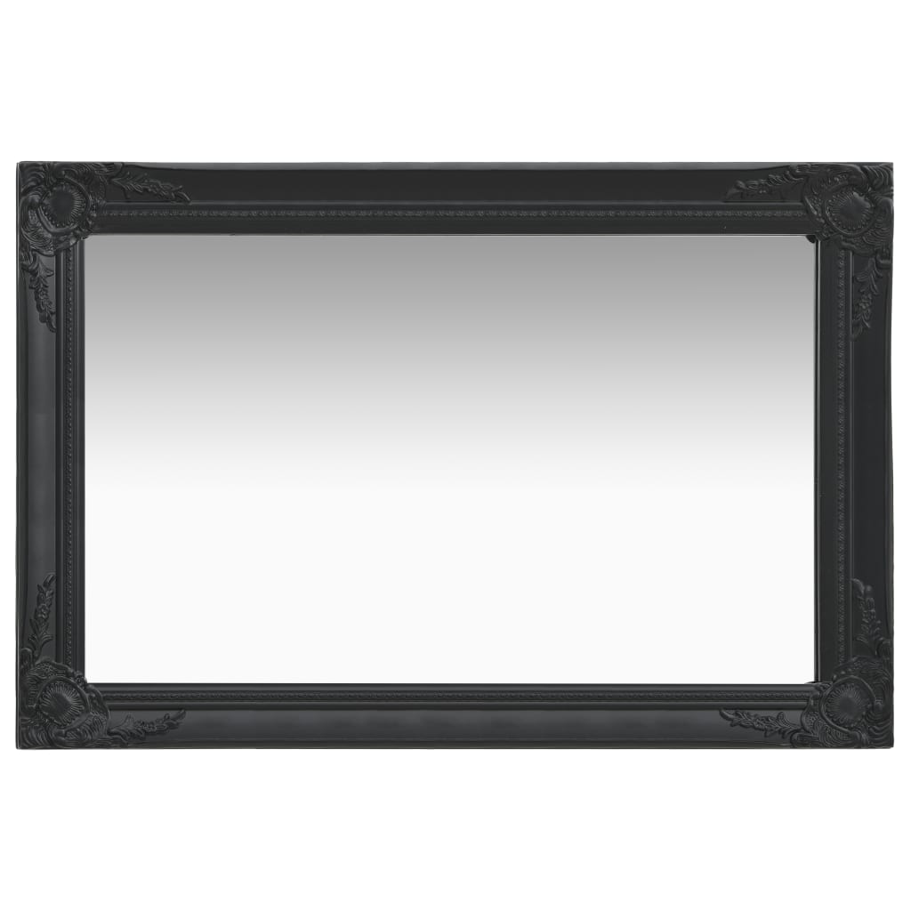 Oglindă de perete in stil baroc, negru, 60 x 40 cm