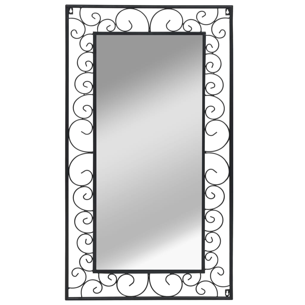 Oglindă de perete dreptunghiulară, 60x110 cm, negru