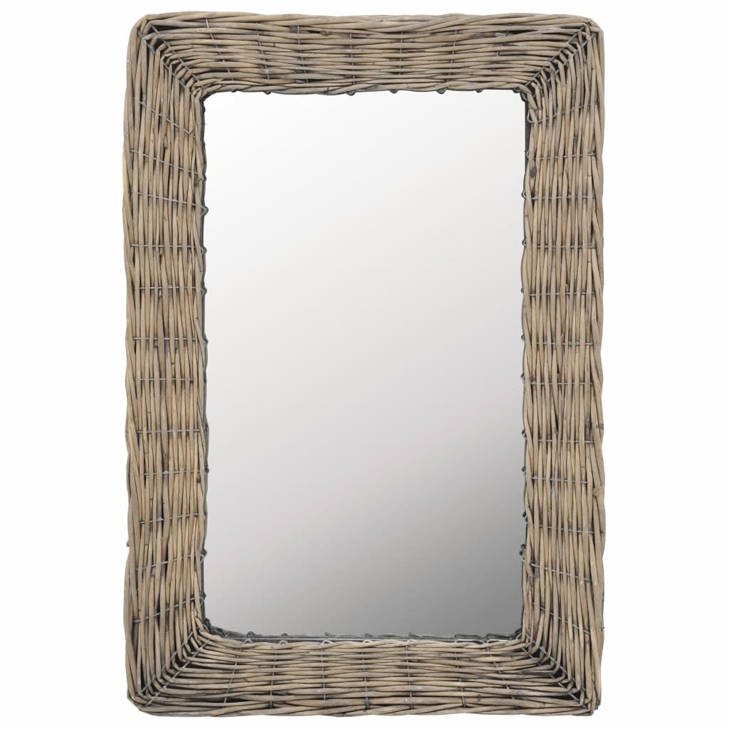 Oglindă, maro, 40 x 60 cm, răchită