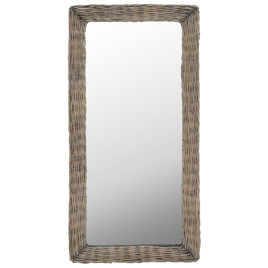 Oglindă, maro, 50 x 100 cm, răchită