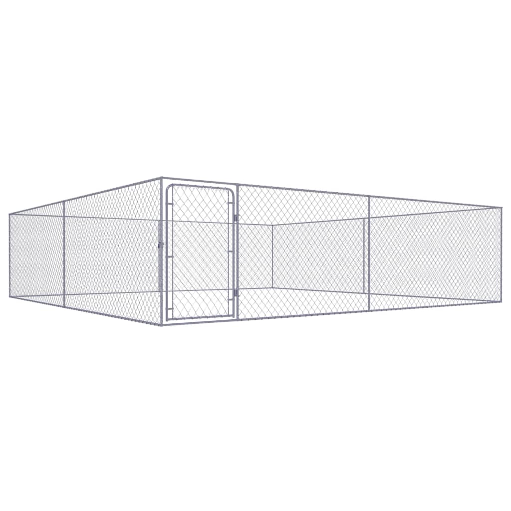 Padoc pentru câini de exterior, 4 x 4 x 1 m, oțel galvanizat