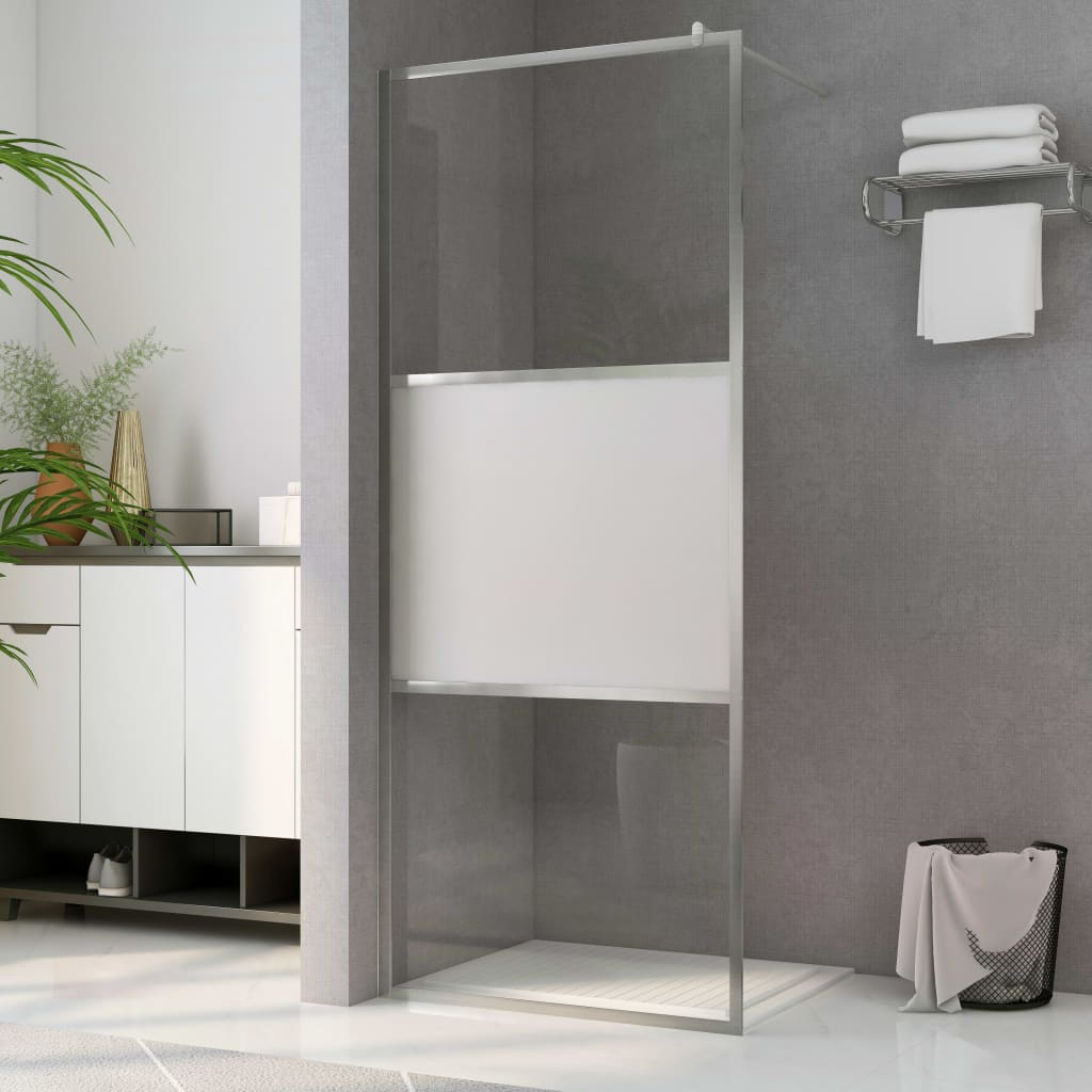 Paravan de duș walk-in, 115 x 195 cm, sticlă ESG semi-mată
