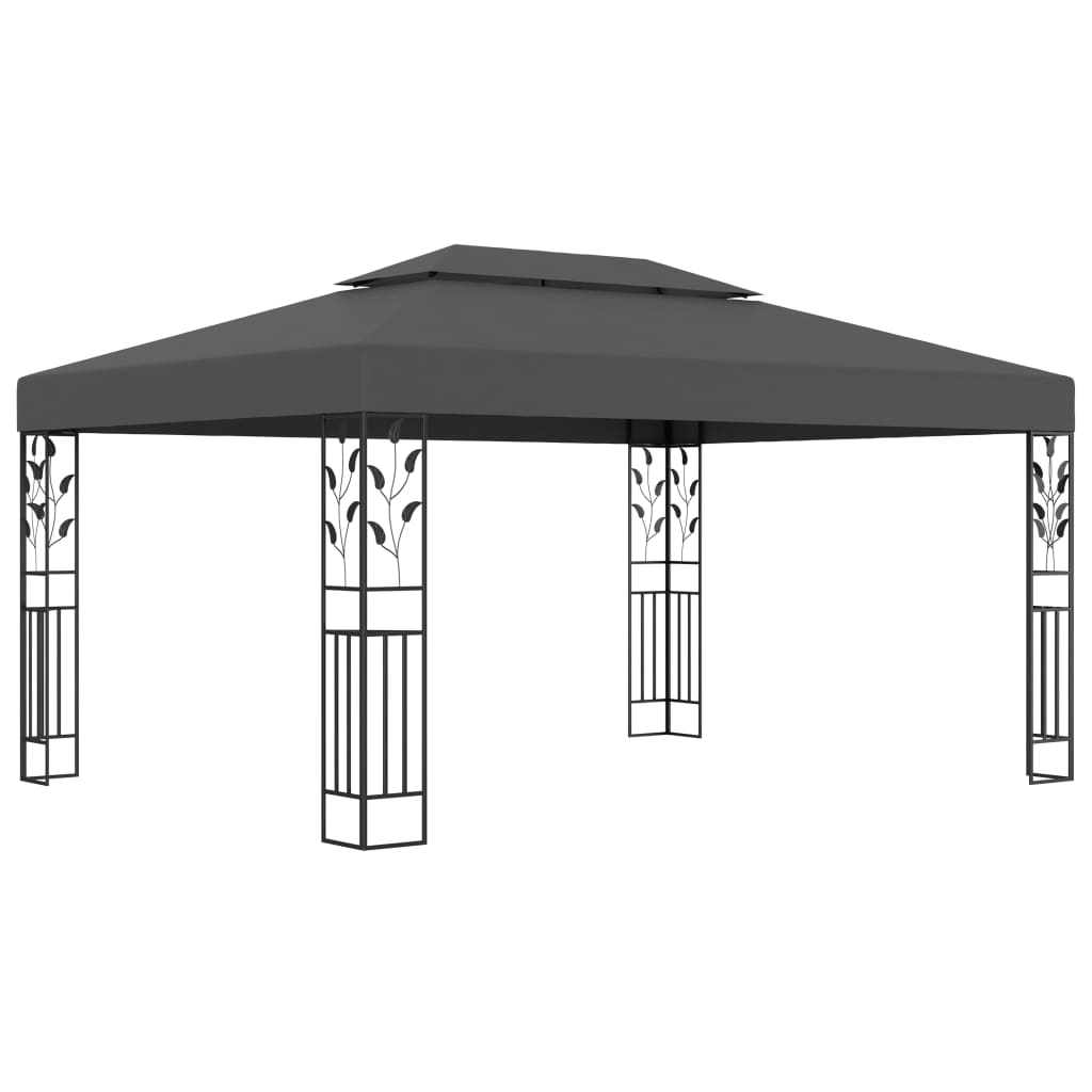 Pavilion cu acoperiș dublu, antracit, 3 x 4 m