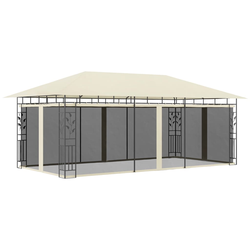 Pavilion cu plasă anti-țânțari, crem, 6 x 3 x 2,73 m