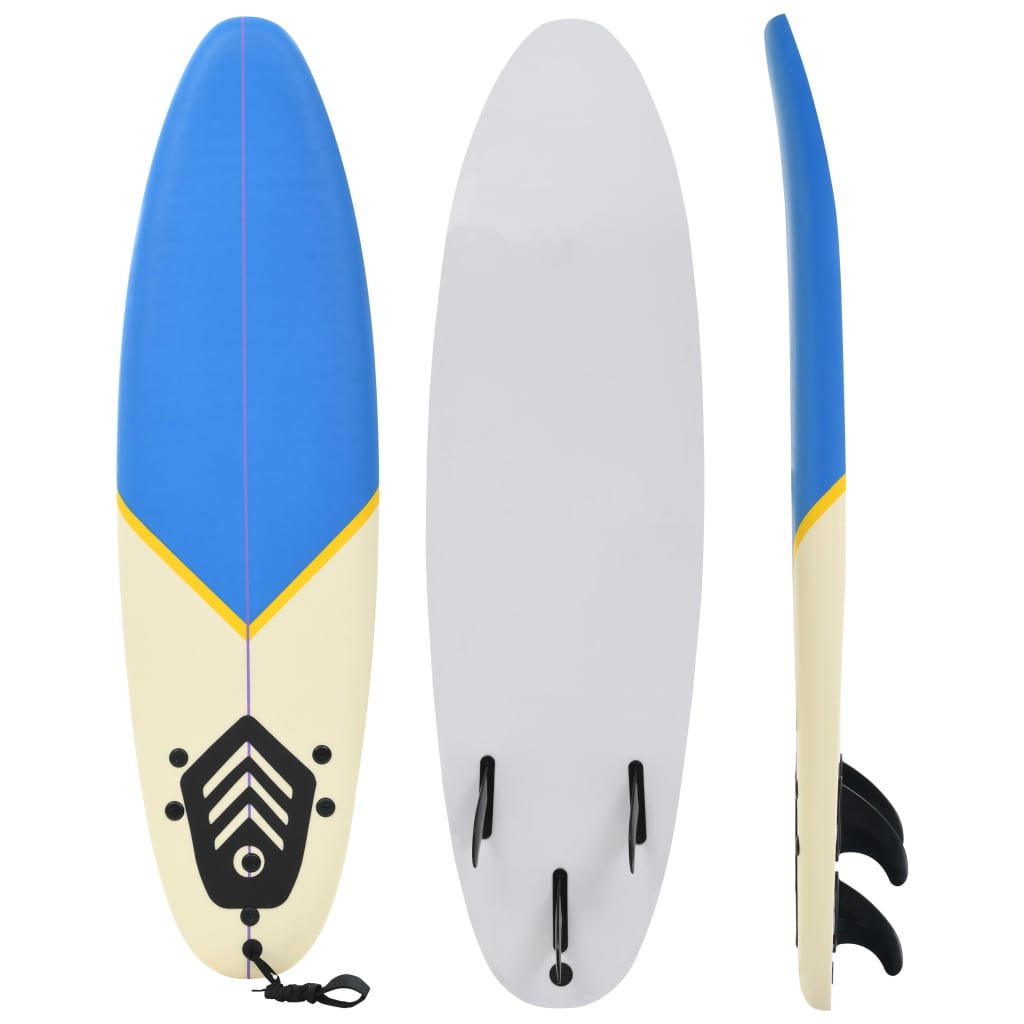 Placă de surf, 170 cm, albastru și crem