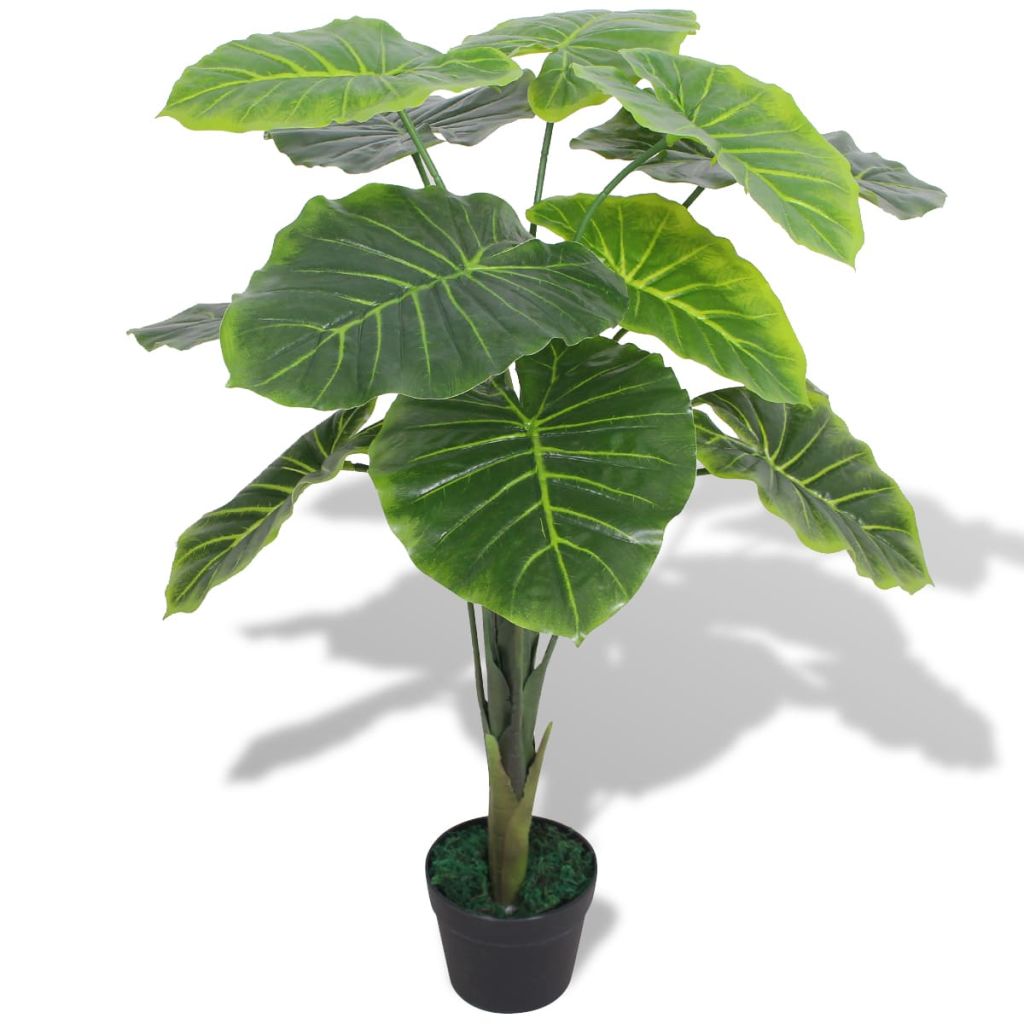 Plantă artificială Taro cu ghiveci, 70 cm, verde