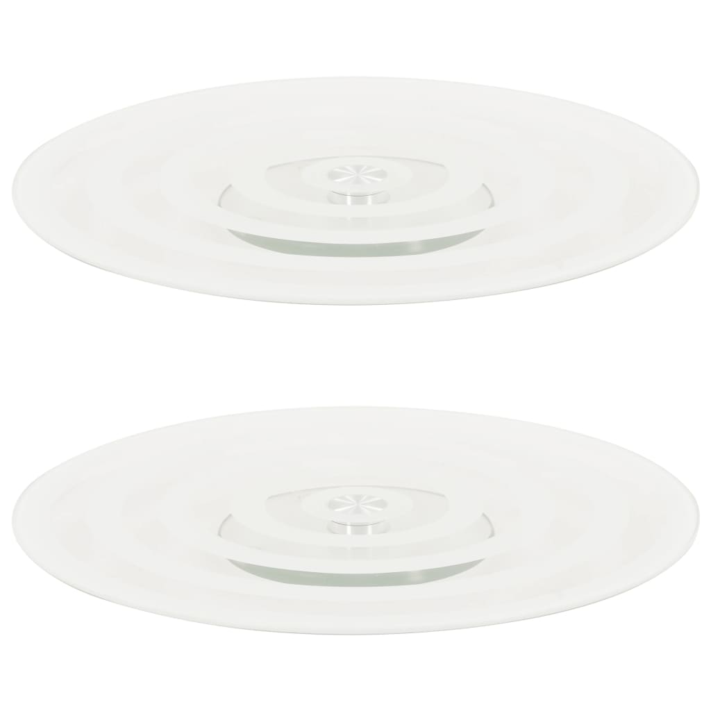 Platouri rotative 2 buc. transparent, 30 cm, sticlă securizată