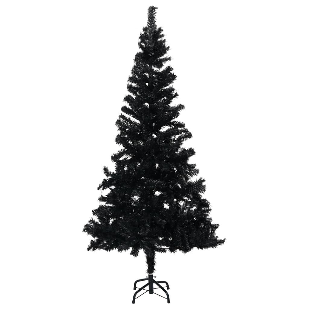 Pom de Crăciun artificial cu suport, negru, 150 cm, PVC