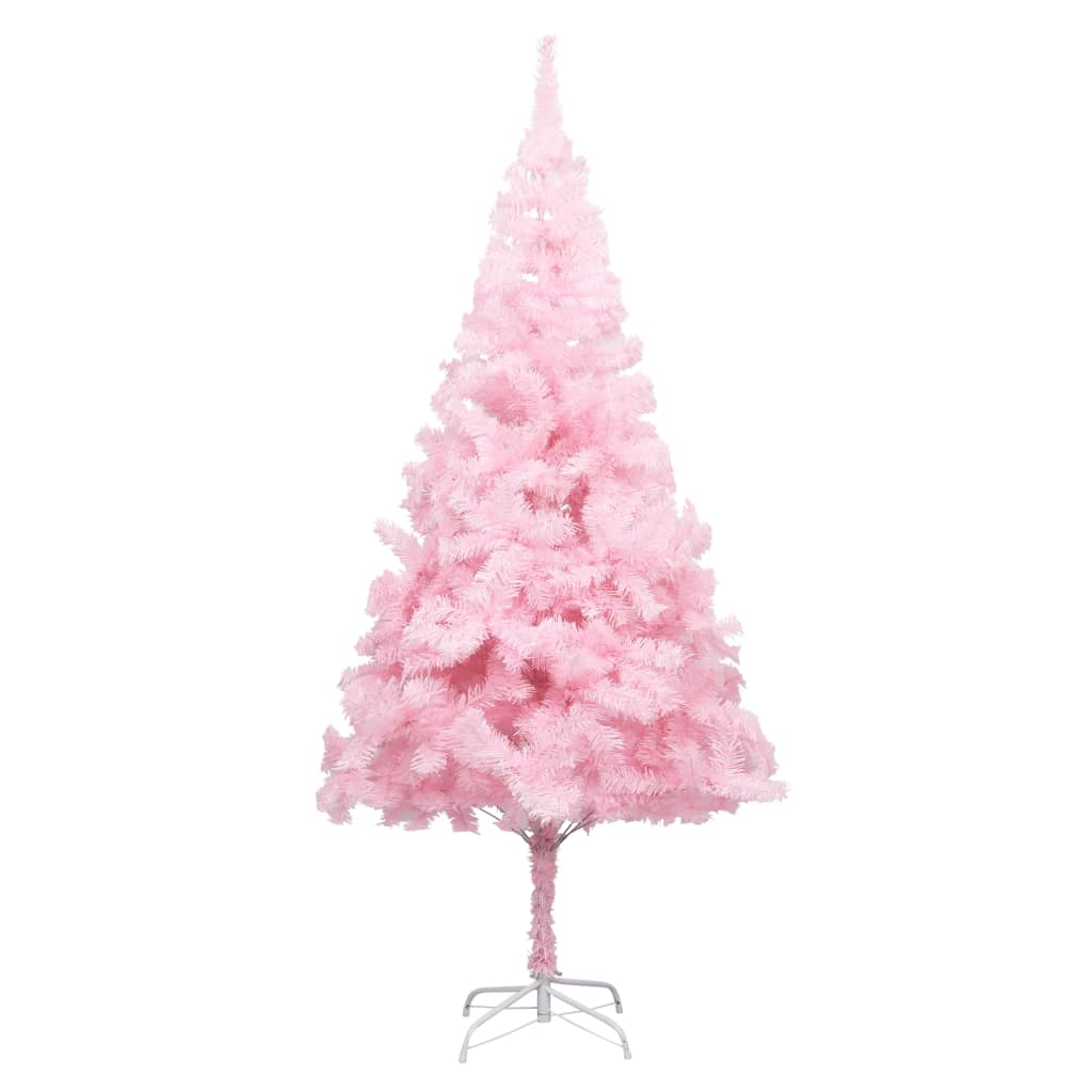 Pom de Crăciun artificial cu suport, roz, 210 cm, PVC