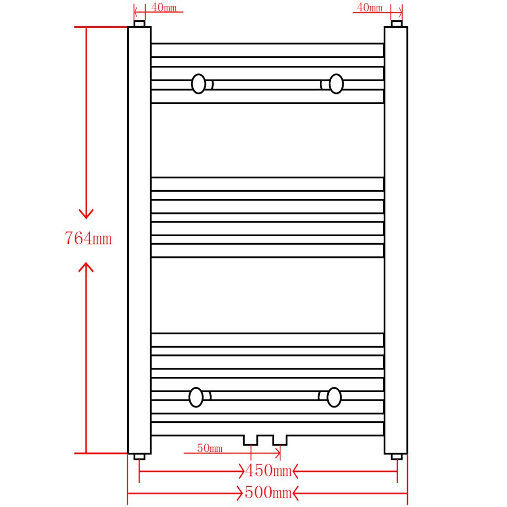 Radiator port-prosop incălzire centrală baie, drept, 500 x 764 mm, gri, [9],https:mobideco.ro