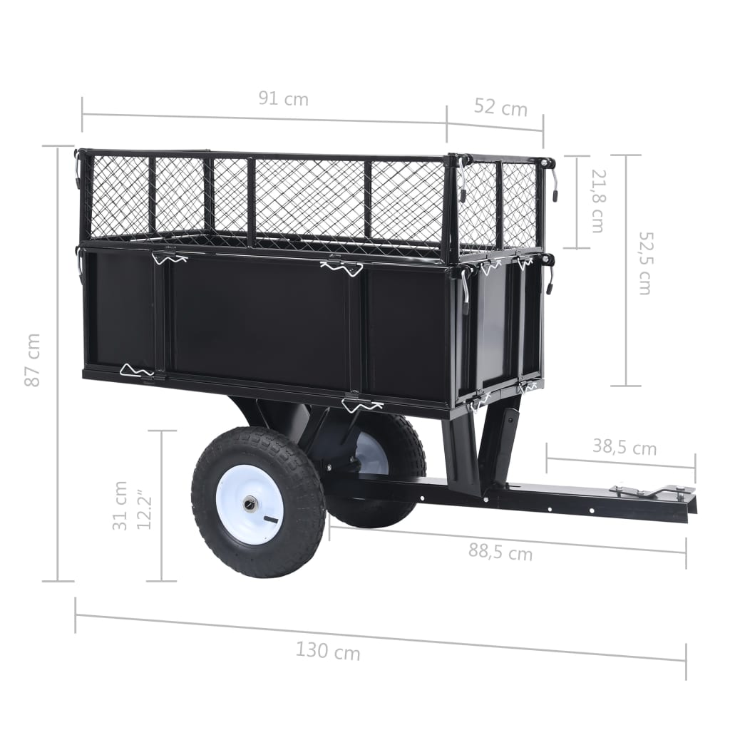 Remorcă basculantă tractor de tuns gazon, incărcătură 150 kg, [10],https:mobideco.ro