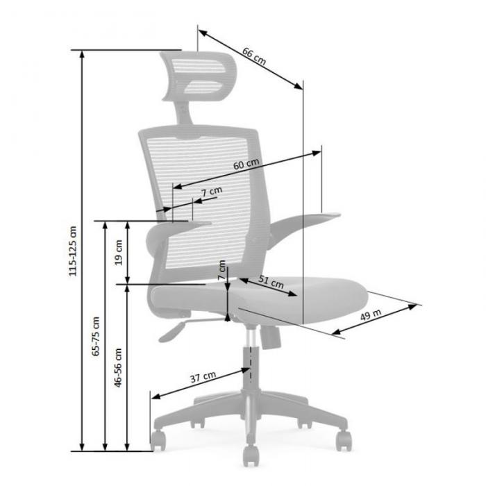 Scaun birou mesh HM Valor negru - gri, [3],https:mobideco.ro