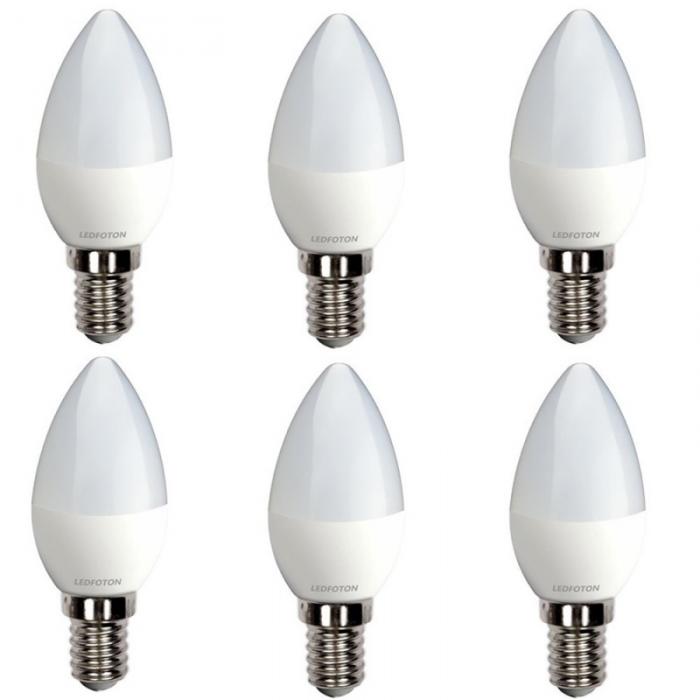 Set 6 Becuri cu led 4W E14 Lumina calda LF 3042