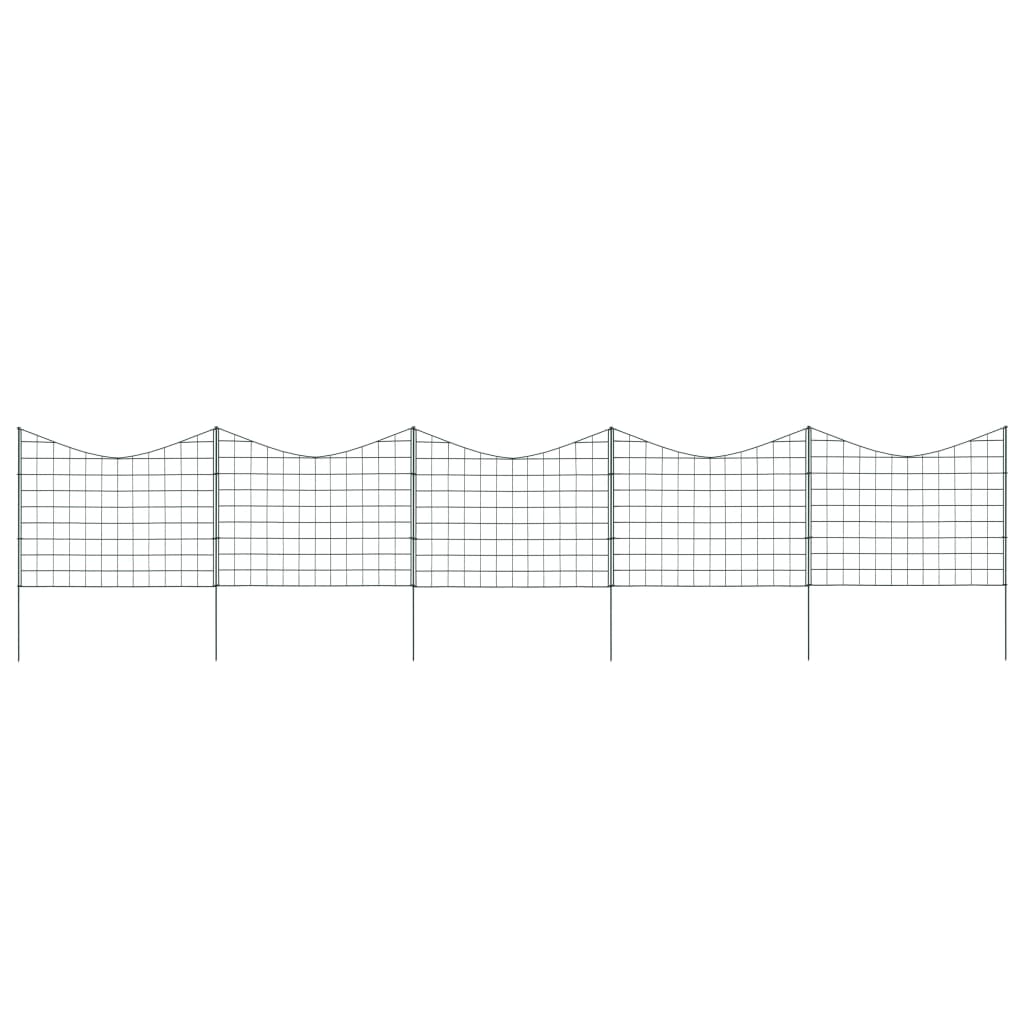 Set gard de iaz arcuit concav, verde, 77,5 x 64 cm