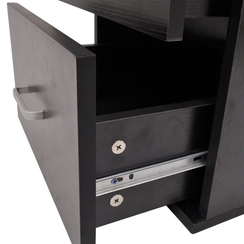 Set mobilier baie format din 9 piese cu chiuvete incluse, Negru, [8],https:mobideco.ro