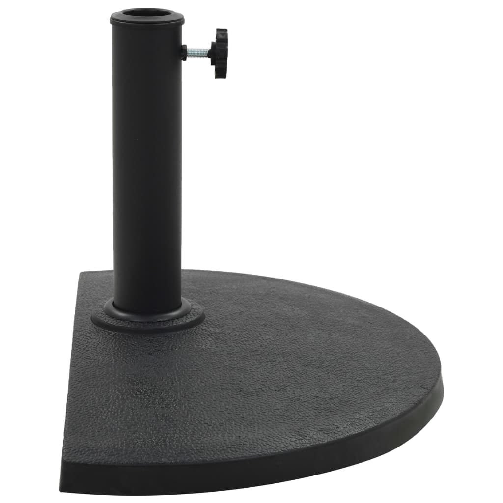 Suport umbrelă de soare, negru, 9 kg, polirășină, semi-rotund, [2],https:mobideco.ro