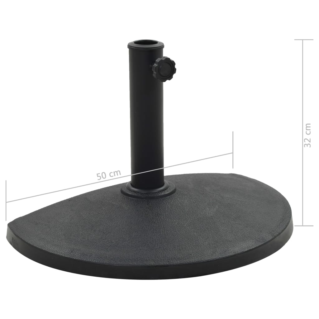 Suport umbrelă de soare, negru, 9 kg, polirășină, semi-rotund, [6],https:mobideco.ro