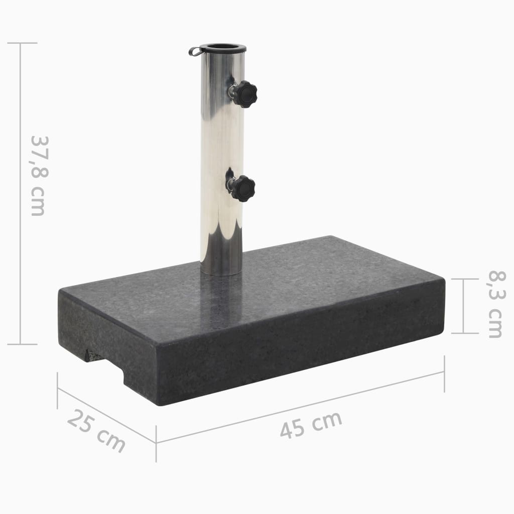 Suport umbrelă de soare, negru, granit, 25 kg, dreptunghiular, [6],https:mobideco.ro