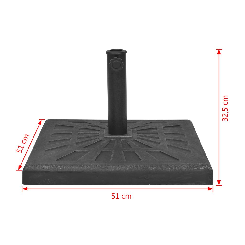 Suport umbrelă de soare, rășină, pătrat, negru, 19 kg, [8],https:mobideco.ro