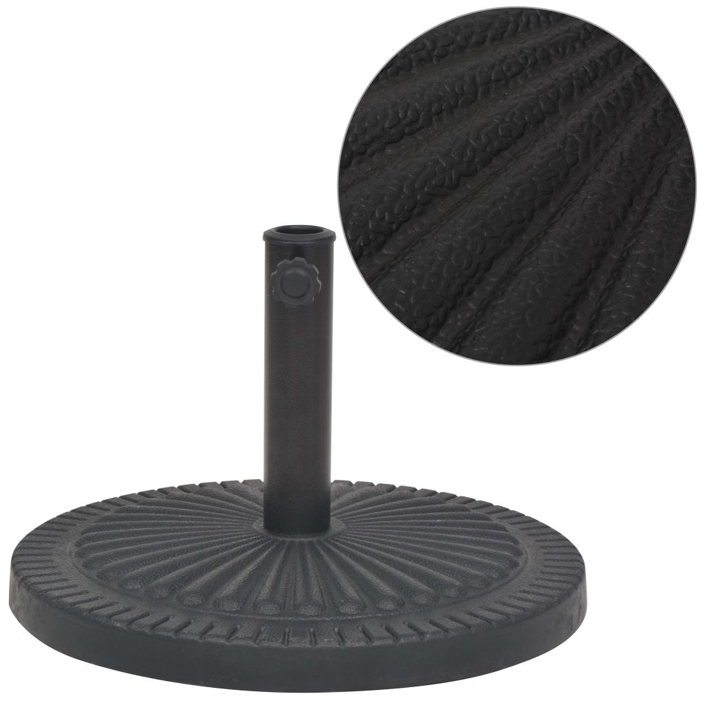 Suport umbrelă de soare, rășină, rotund, negru, 14 kg