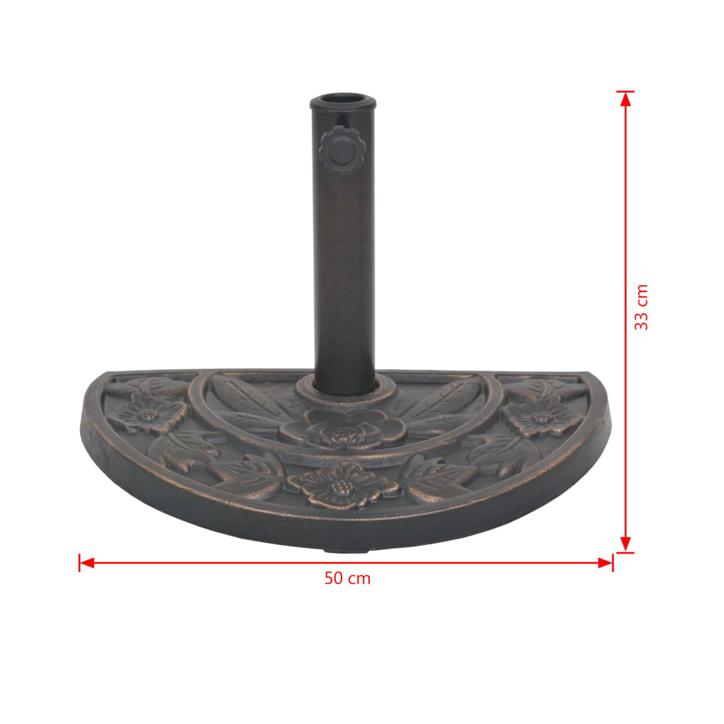 Suport umbrelă de soare, rășină, semicerc, bronz, 9 kg, [8],https:mobideco.ro