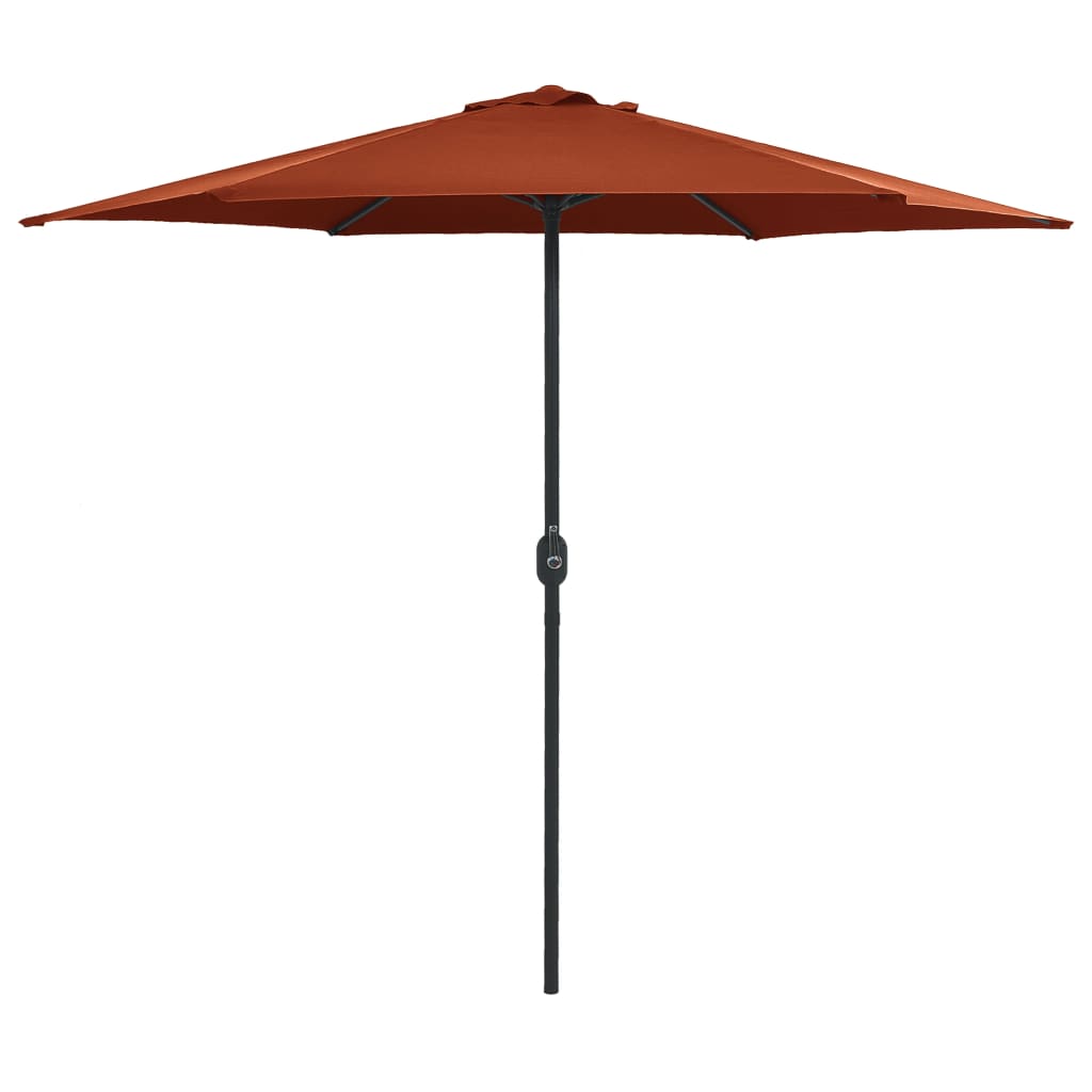 Umbrelă de soare cu stâlp aluminiu, cărămiziu, 270 x 246 cm