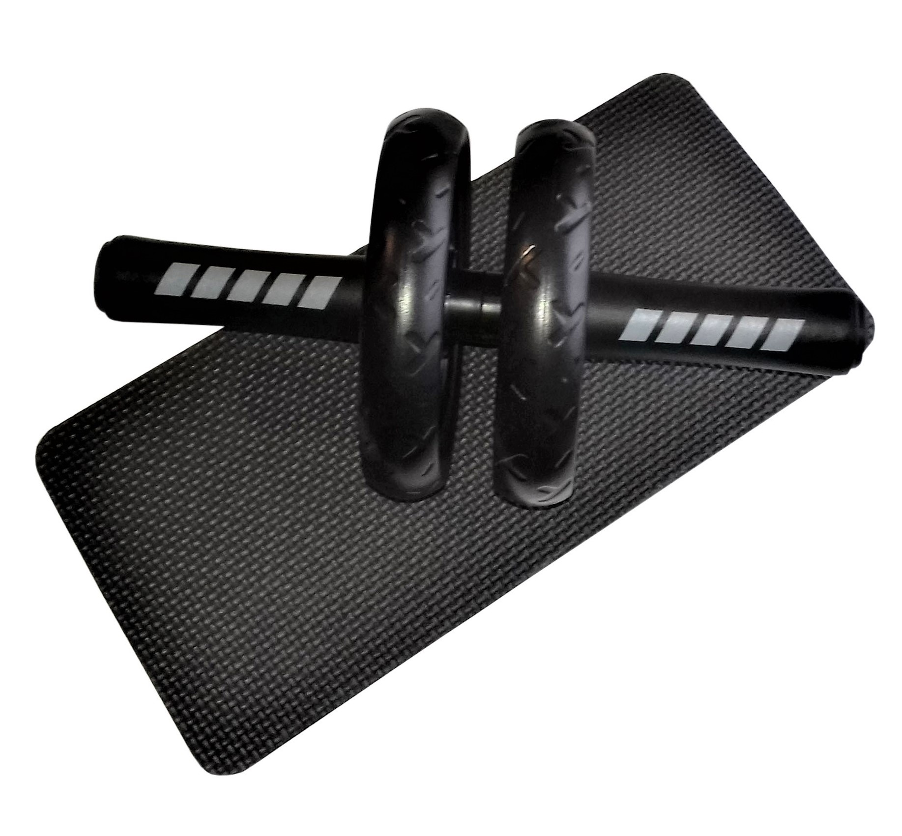 Aparat fitness ab roller, 30 x 15 cm, negru