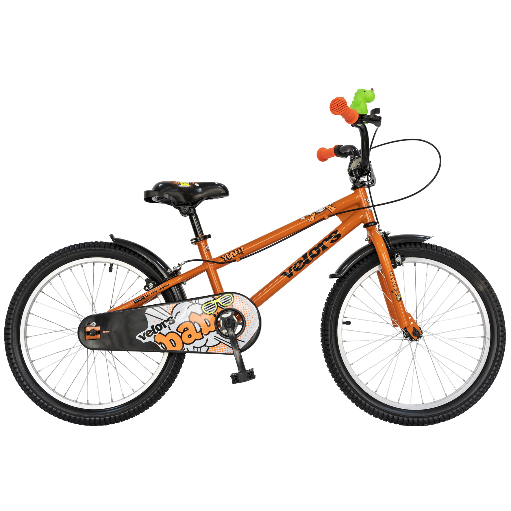 VELORS Bicicleta baieti velors v2001a, roata 20 inch, c-brake, 7-10 ani, portocaliu/negru - resigilata
