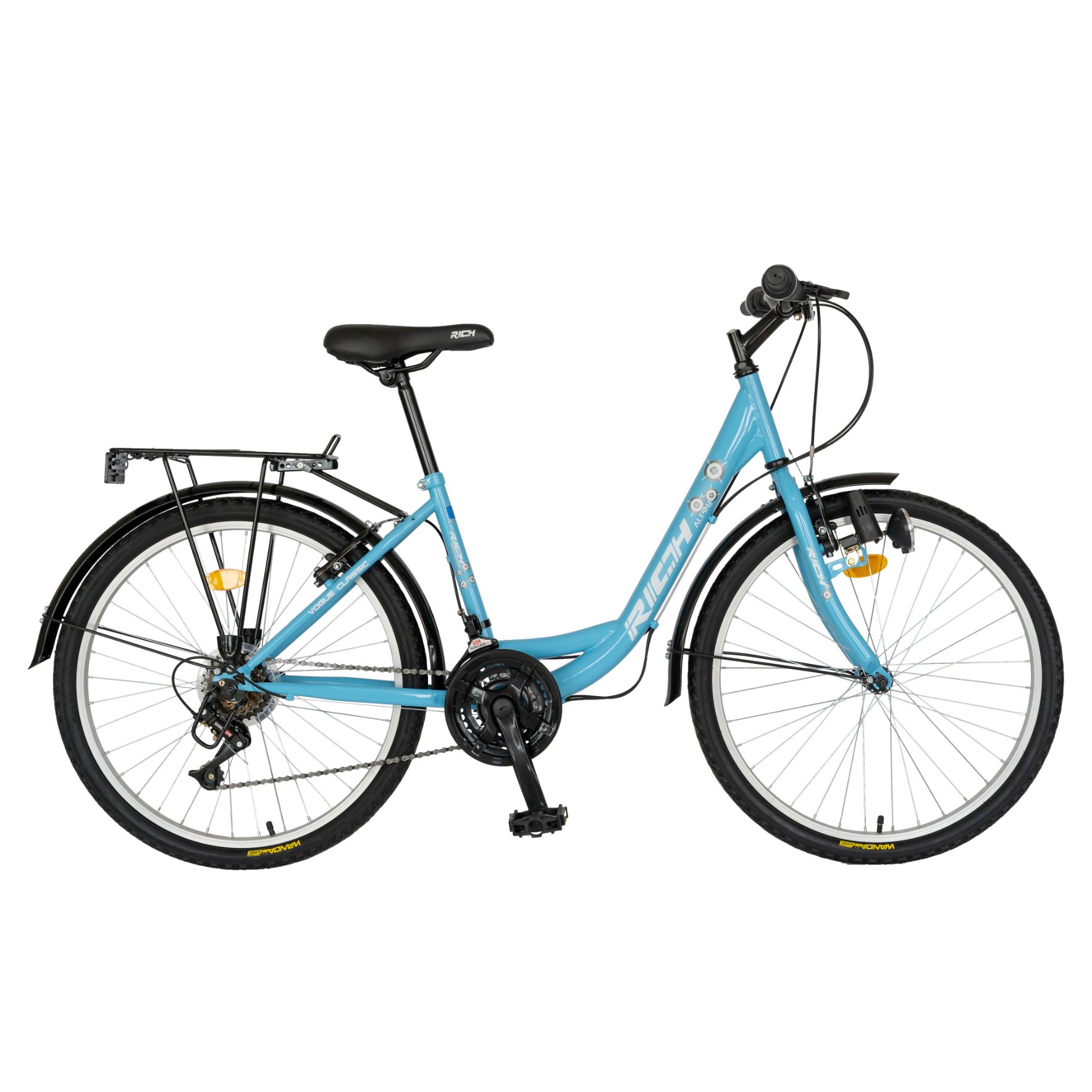 BICICLETE DE ORAS - Bicicleta de oras (City) Rich Alpina R2432A 24", Bleu/Alb, https:carpatsport.ro