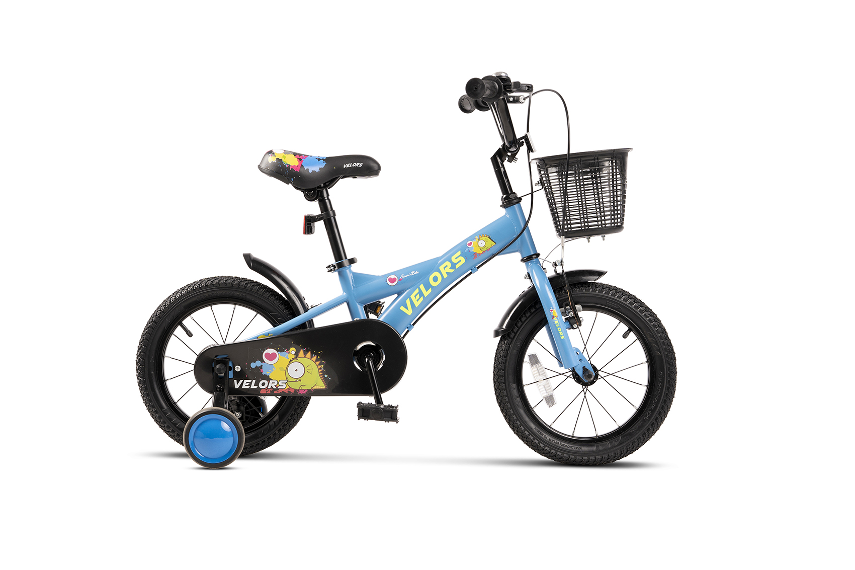 BICICLETE PENTRU COPII - Bicicleta Copii 3-5 ani Velors V1401B 14", Albastru/Verde, https:carpatsport.ro