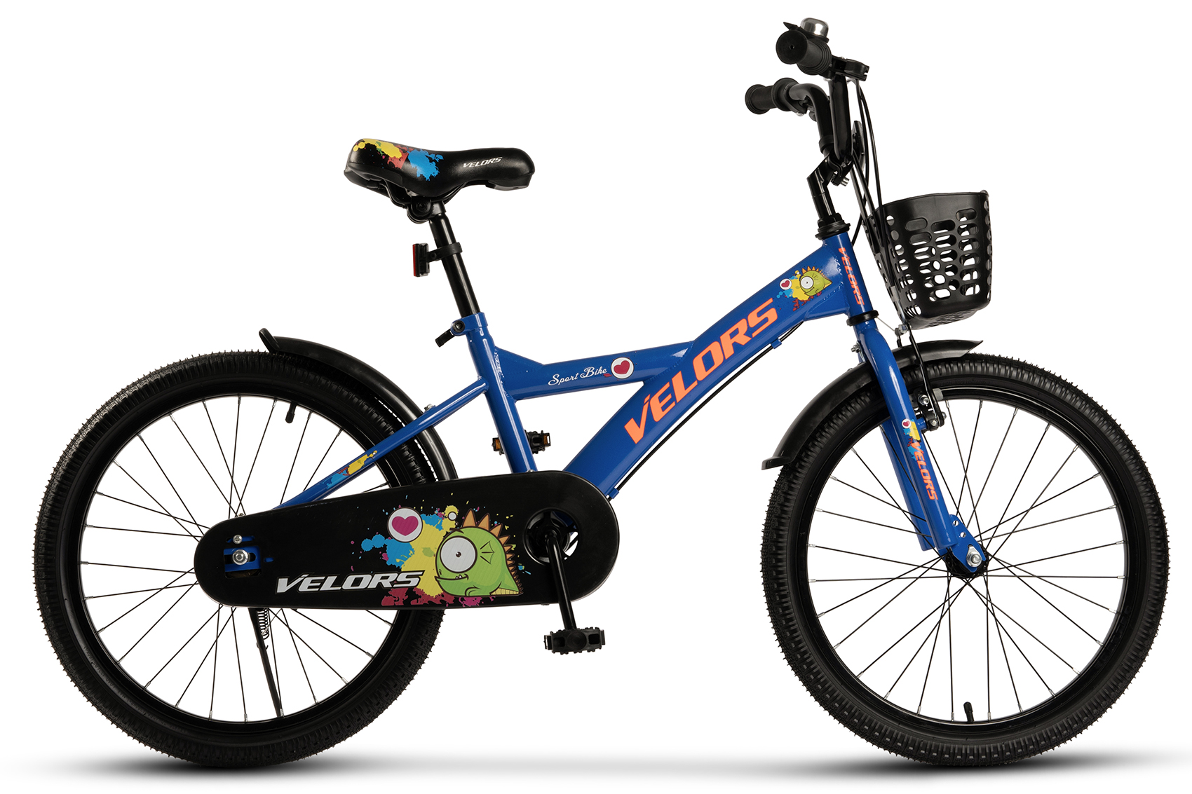 BICICLETE PENTRU COPII - Bicicleta Copii 7-10 ani Velors V2001B 20", Albastru/Portocaliu, carpatsport.ro