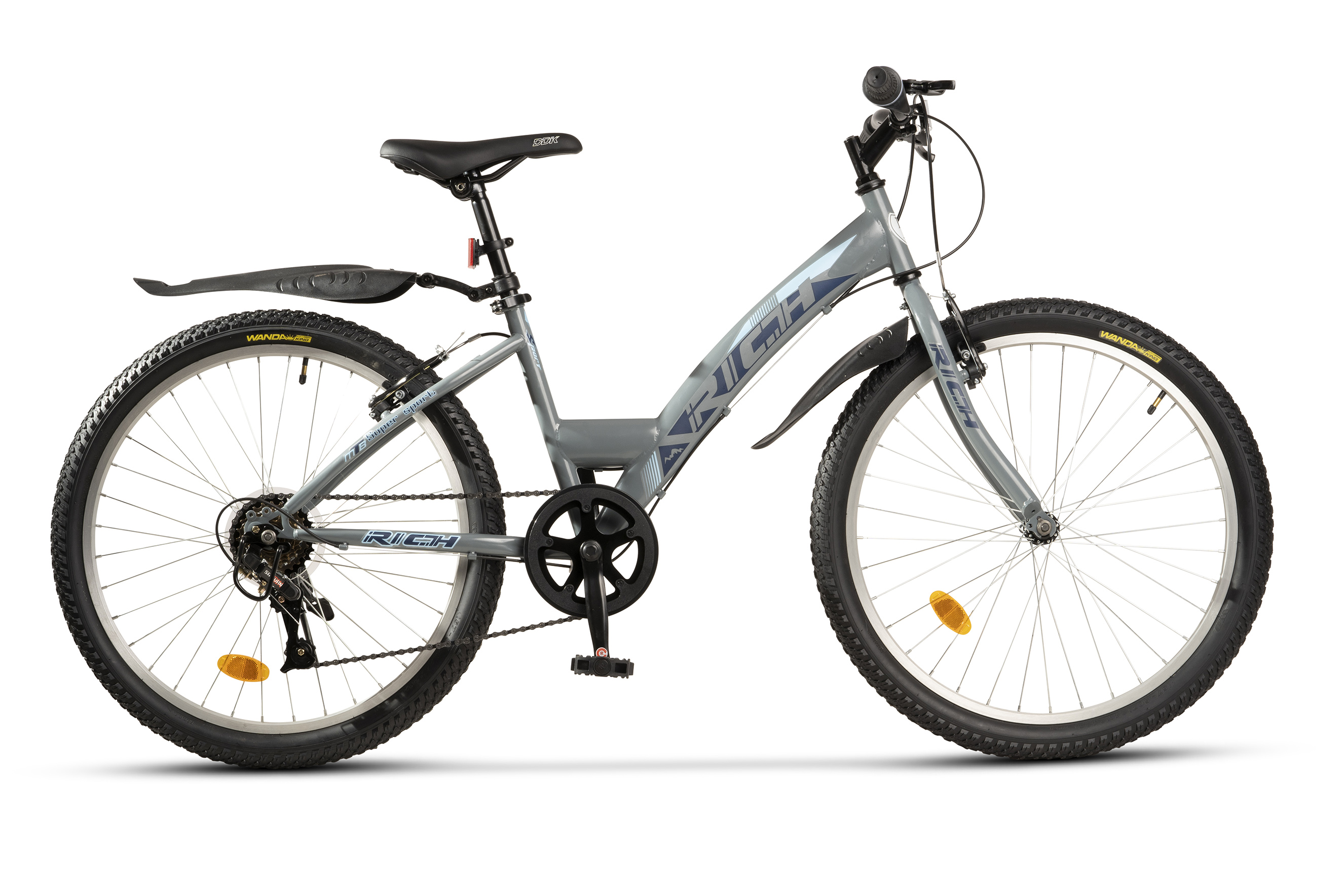 BICICLETE RESIGILATE - Bicicleta de oras (Trekking) Rich R2430A 24", Gri/Albastru -RESIGILATA, carpatsport.ro