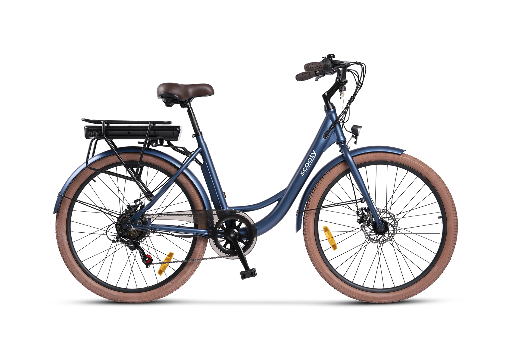 BICICLETE ELECTRICE - Bicicleta Electrica City (E-Bike) SCOOTY EC400 PRO 26", Albastru/Maro, https:carpatsport.ro