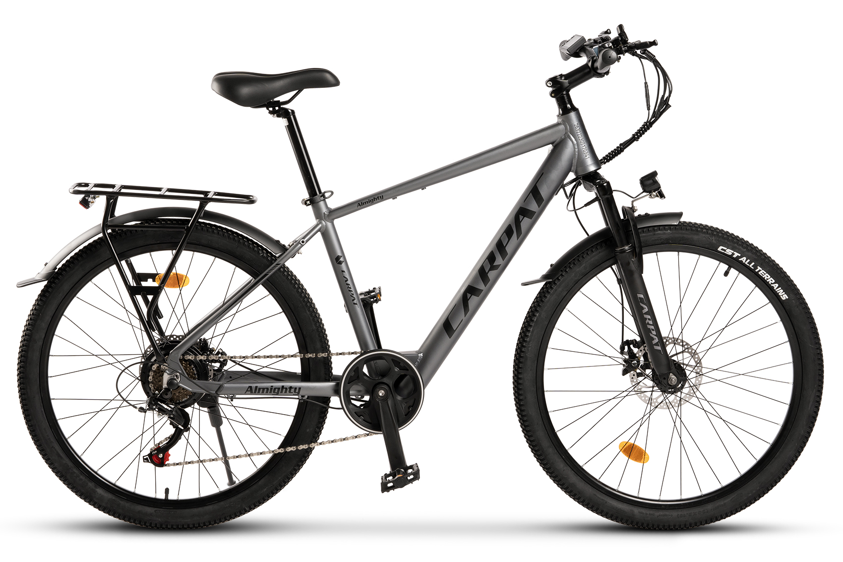 BICICLETE ELECTRICE - Bicicleta Electrica (E-Bike) MTB Carpat Almighty C26518E 26", Gri/Negru, carpatsport.ro