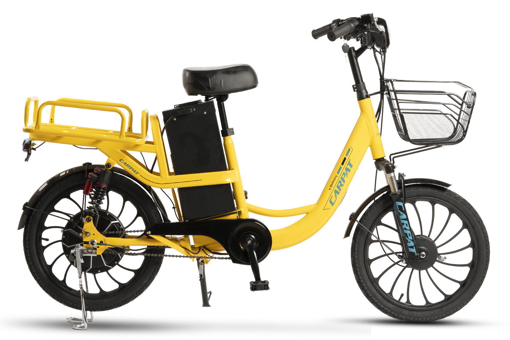 BICICLETE ELECTRICE - Bicicleta Full-Electrica (E-Bike) Carpat E-Delivery C20314E 20", Galben, carpatsport.ro