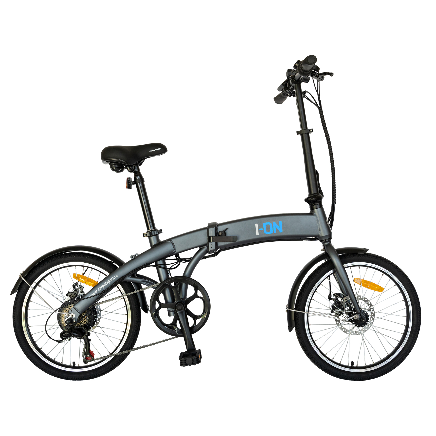 CARPAT Bicicleta electrica (e-bike) pliabila i-on i1004e, aluminiu 6061, roata 20 inch, frane disc, motor 250w echipare shimano 6