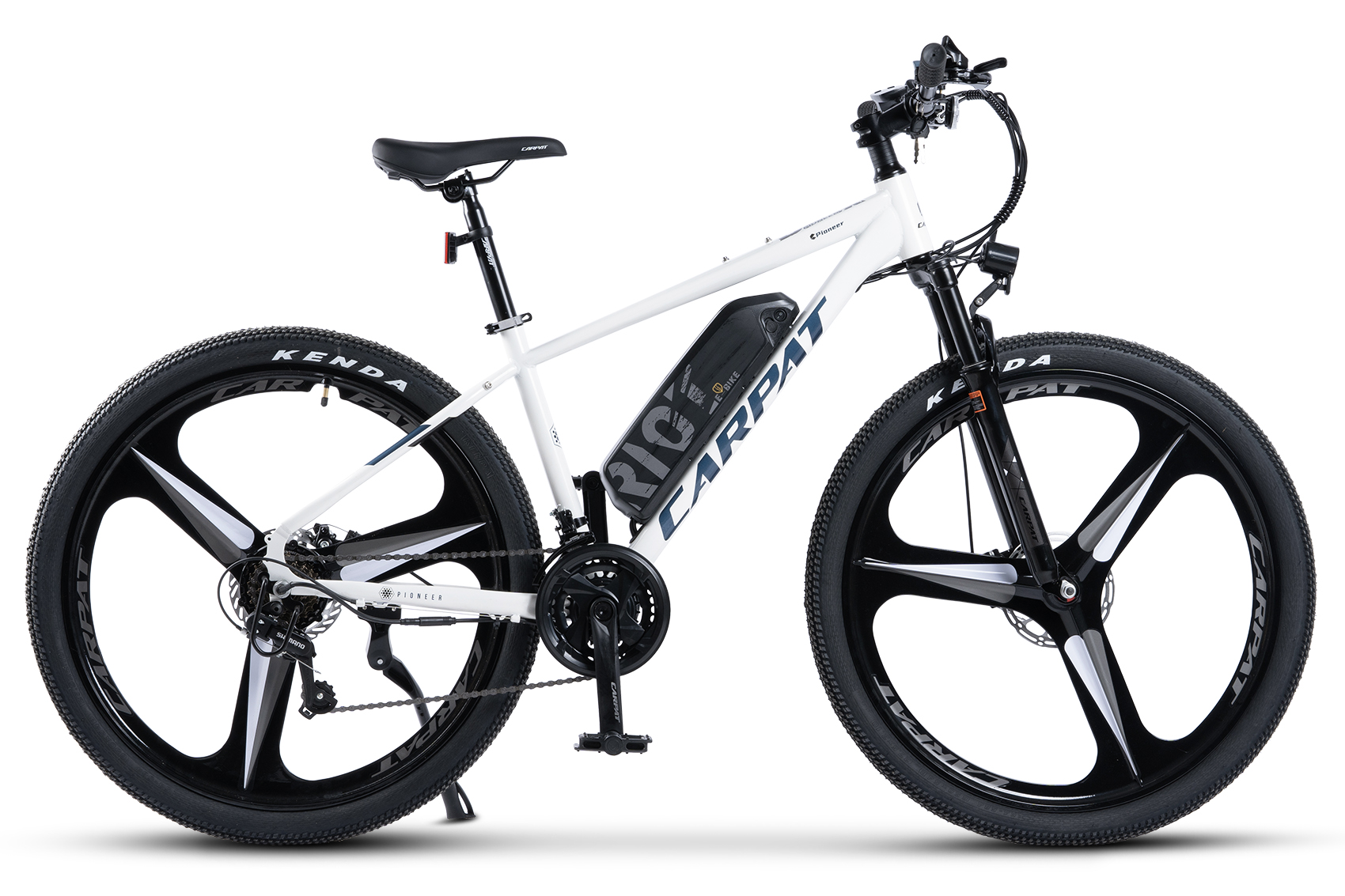 PROMO BICICLETE - Bicicleta Electrica MTB (E-Bike) Carpat Pioneer C27517E 27.5", Alb/Albastru, https:carpatsport.ro