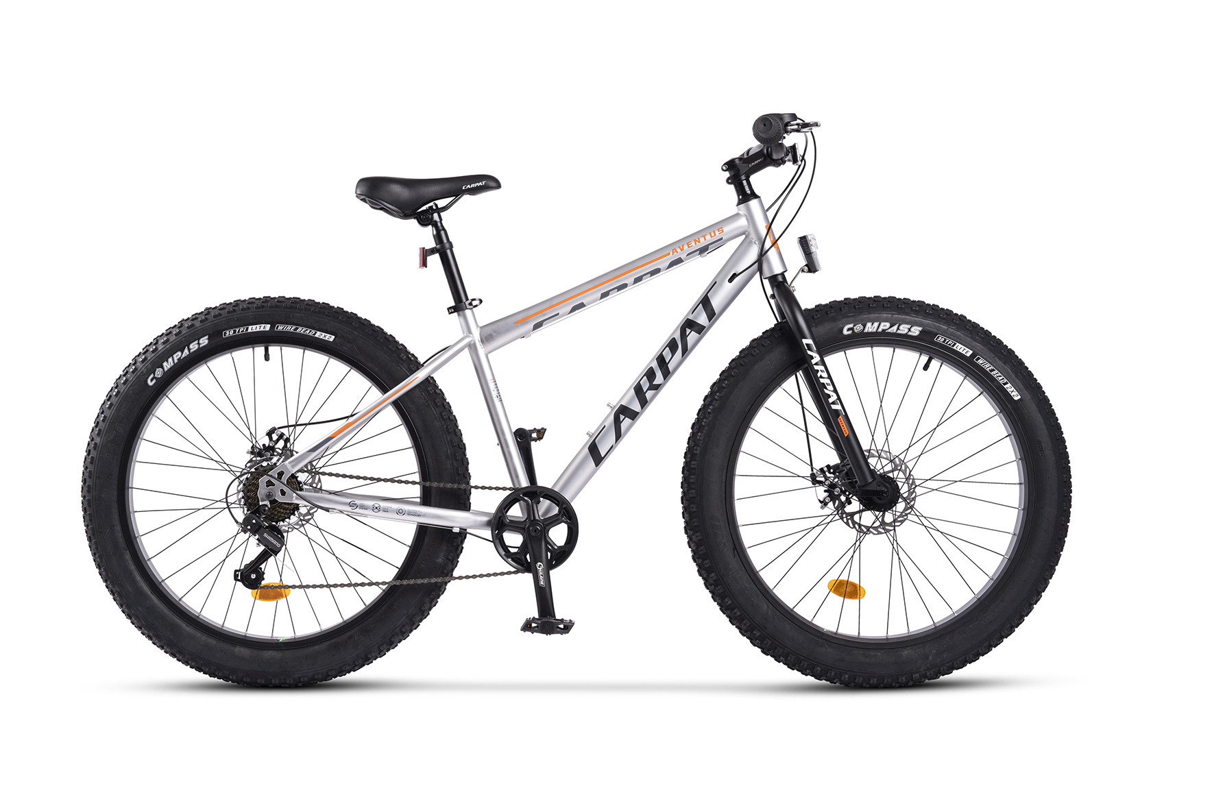 Bicicleta Fat Bike Carpat Aventus C26217A 26", Gri/Portocaliu/Negru