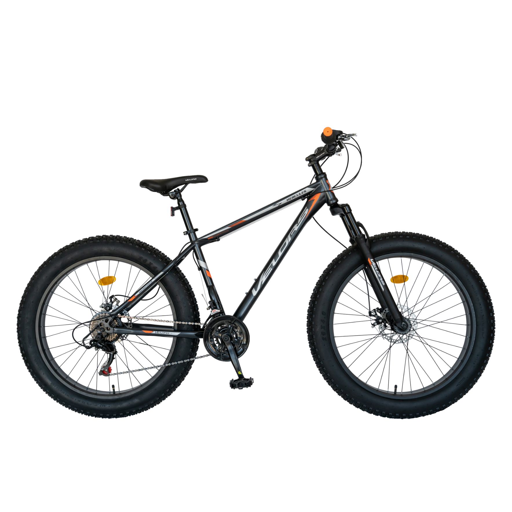 VELORS Bicicleta mtb-fat bike, schimbator shimano tourney 21 viteze, roti 26 inch, frane mecanice disc, velors v2619b, cadru gri