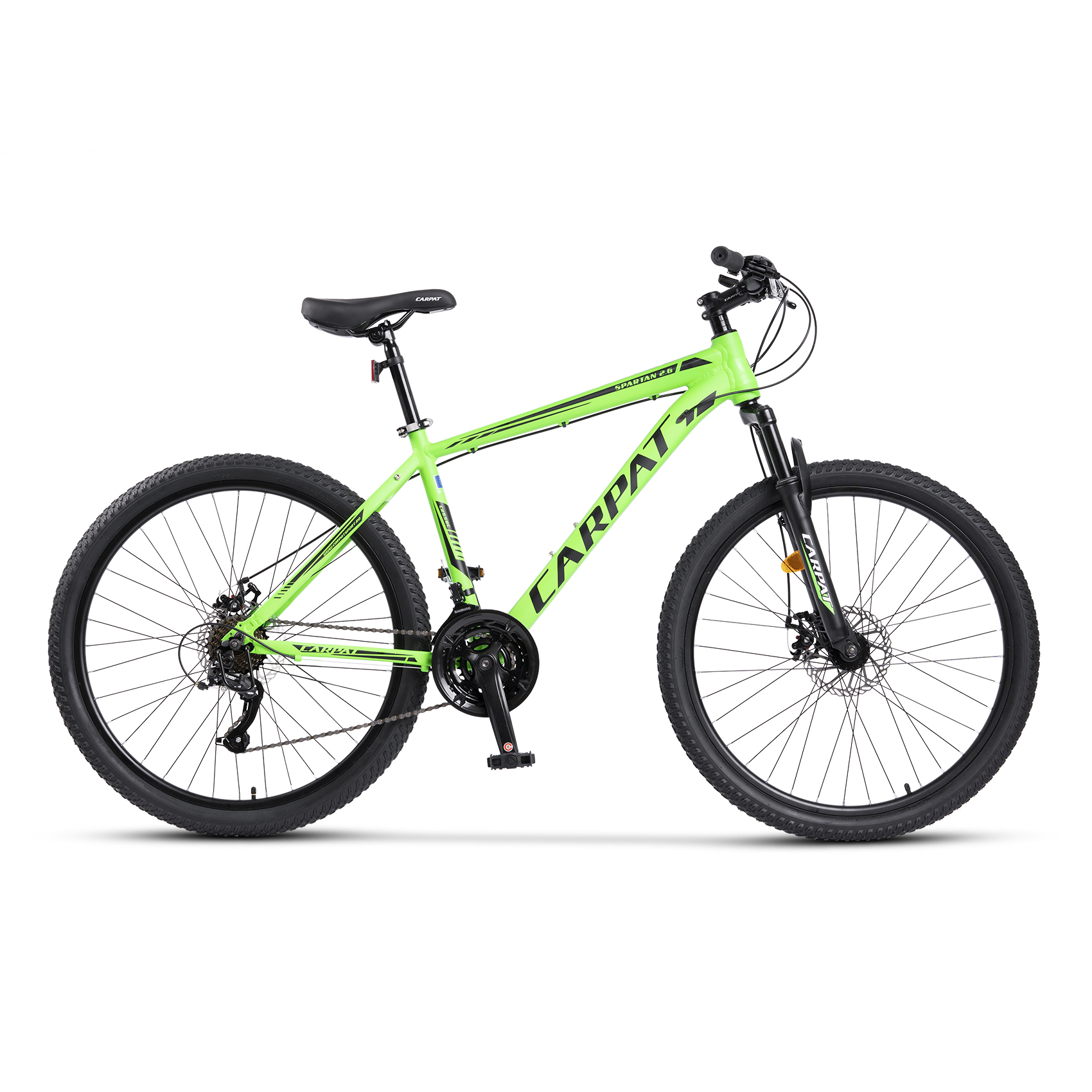 BICICLETE DE MUNTE - Bicicleta MTB-HT Carpat SPARTAN C26581A 26", Verde/Negru, carpatsport.ro