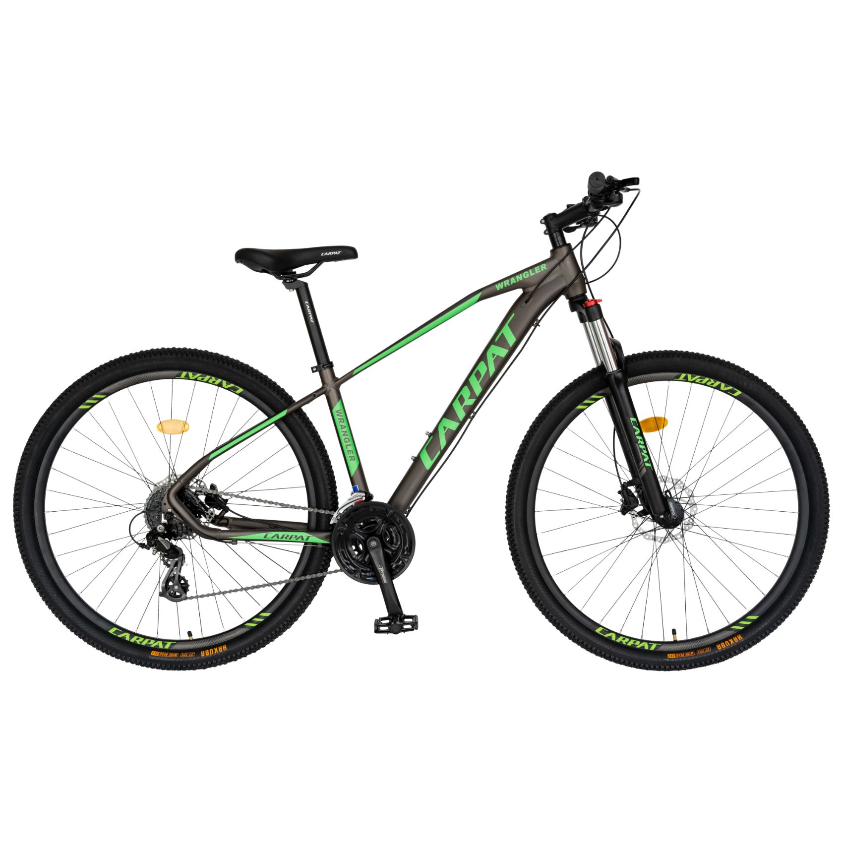 BICICLETE HIDRAULICE - Bicicleta Hidraulica MTB-HT Carpat Wrangler C2959AH 29", Gri/Verde, carpatsport.ro