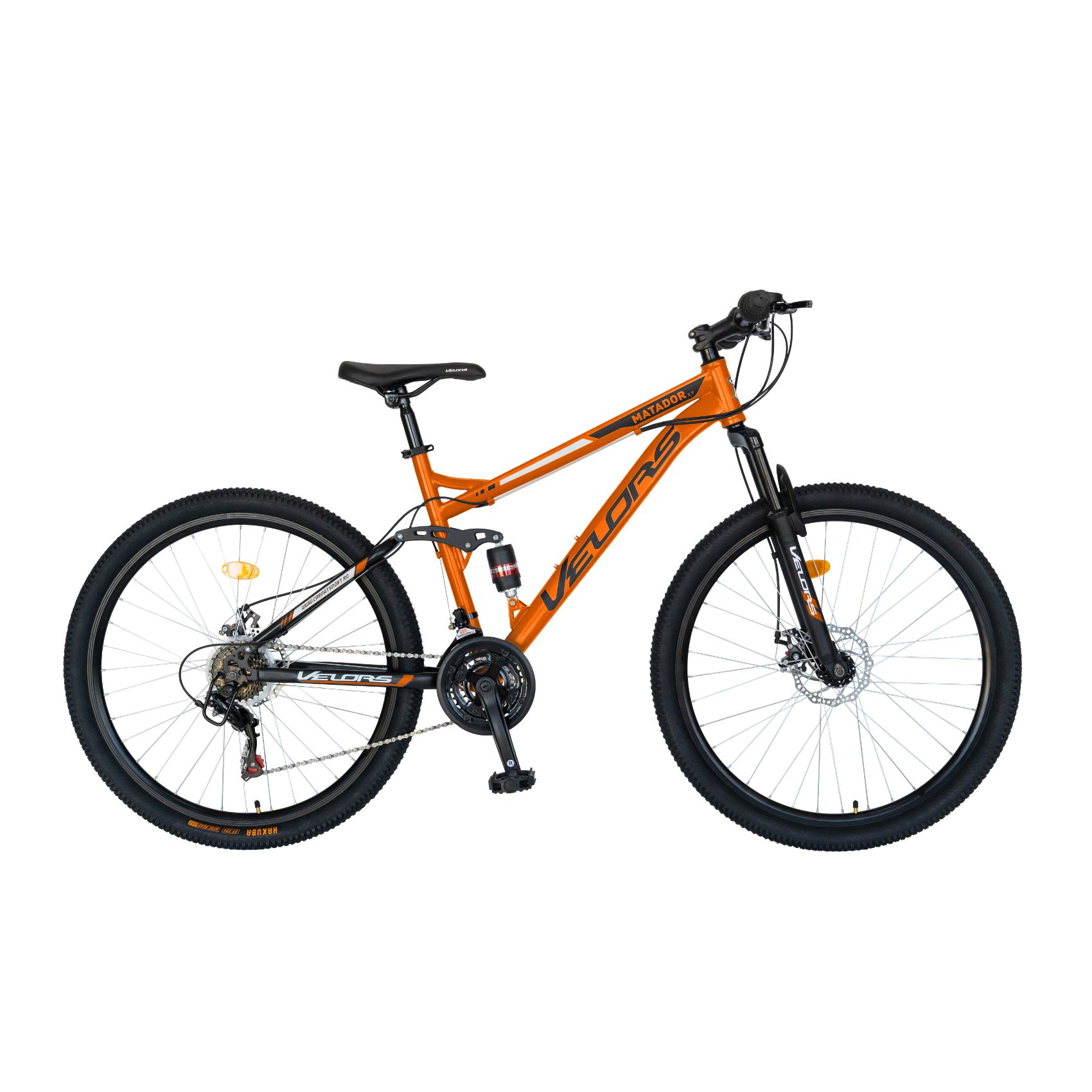 VELORS Bicicleta mtb-ht, shimano tourney tz500d, 21 viteze, roti 27.5 inch, frane pe disc, velors v2760d, cadru portocaliu cu