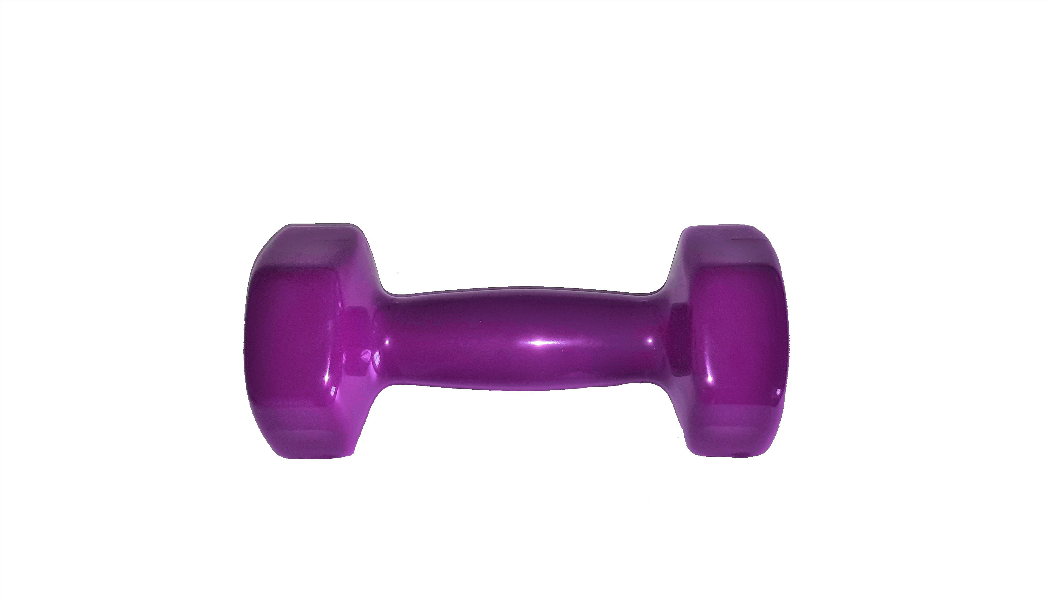 Gantera vinil 5 kg, aspect lucios, mov