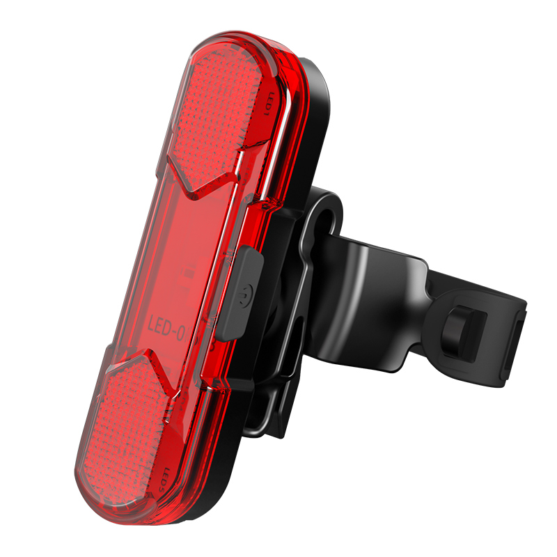 LUMINI - Stop cu incarcare USB, lumina LED 210 lm, 4 moduri de iluminat, rosu, carpatsport.ro