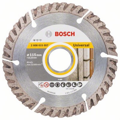 Disc de tăiere diamantat pentru beton, piatră şi metale Bosch, 115 mm