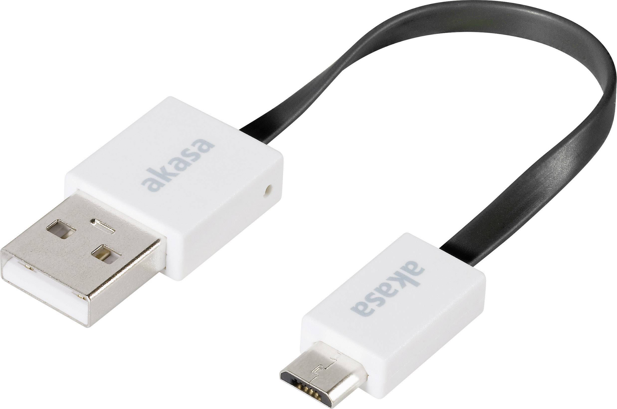 Cablu USB 2.0 Akasa 1x mufă tată USB 2.0 A - 1x mufă tată micro-USB 2.0 B 0.15 m negru