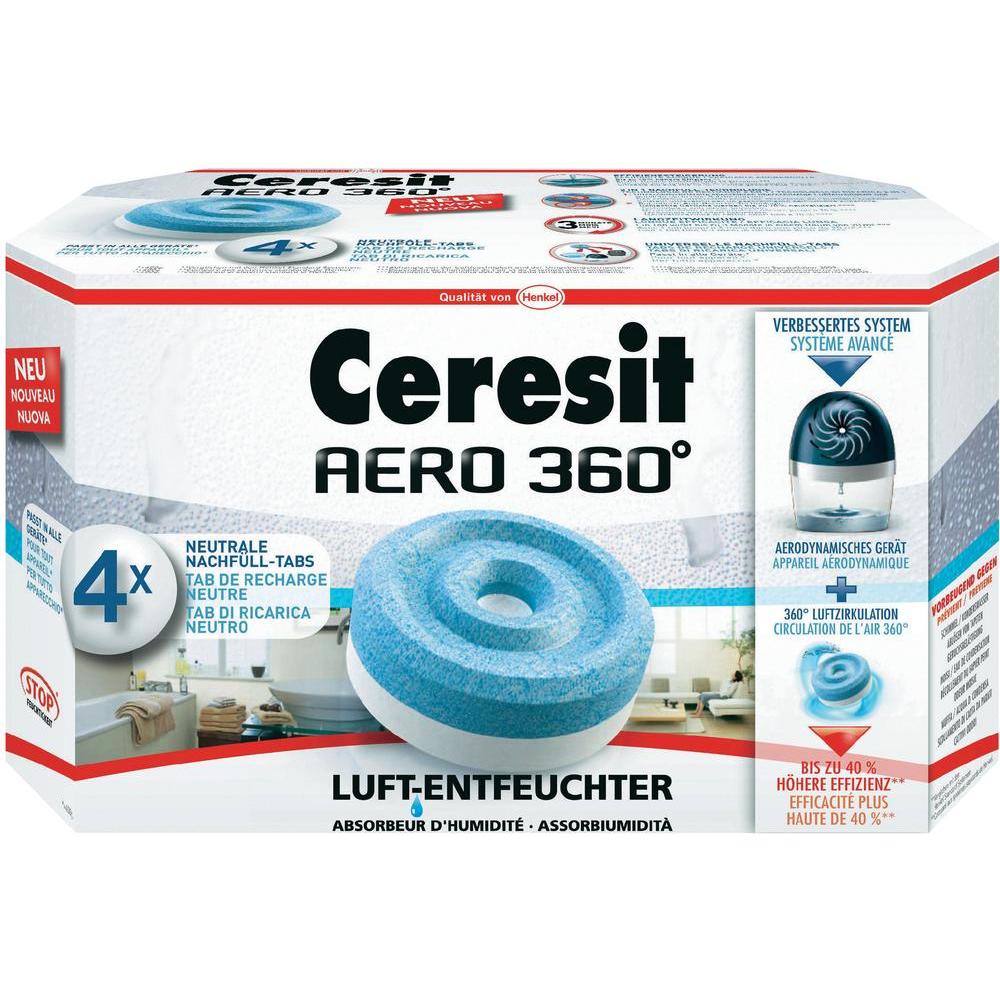 Capsule de rezervă pentru dezumidificator Ceresit Aero, 4 x 450 g, alb-albastru