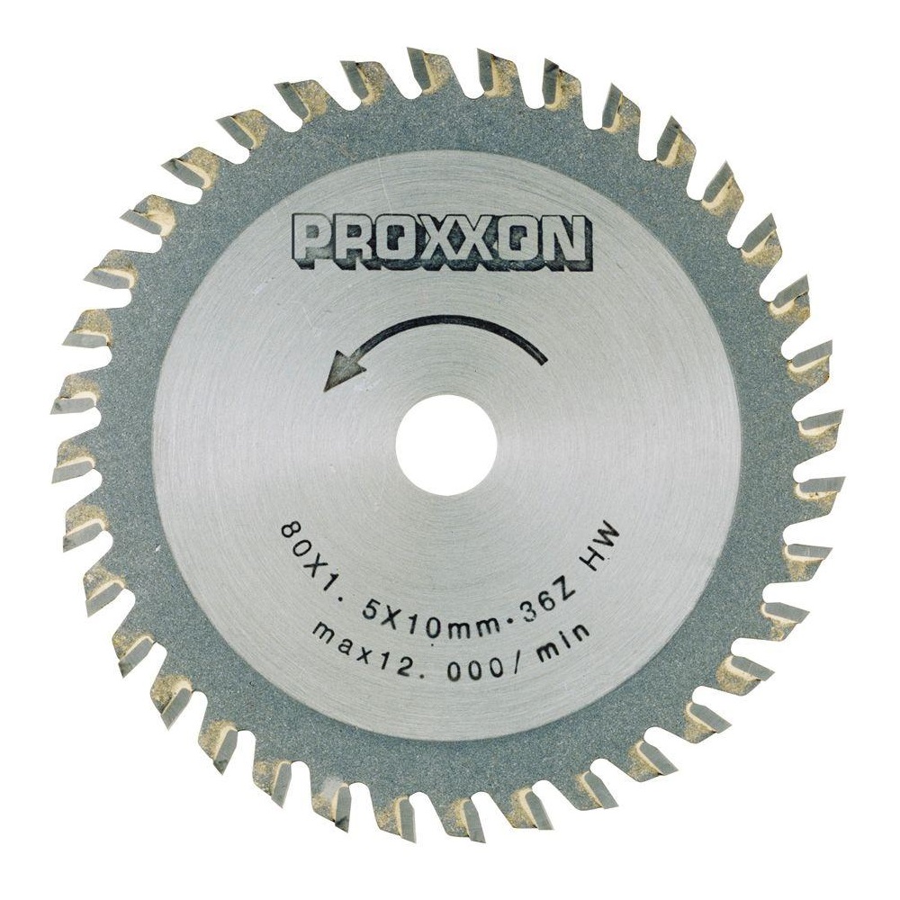 Disc fierăstrău circular Proxxon Micromot 28732, 80 x 1.6 x 10 mm, 36 dinţi tungsten-carbid