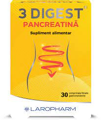 Suplimente alimentare - 3Digest Pancreatina, 30 comprimate filmate gastrorezistente, Laropharm, nordpharm.ro