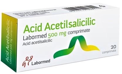 Analgezice, antiinflamatoare, antipiretice - Acid Acetilsalicilic LPH, 500 mg, 20 comprimate, Labormed
, nordpharm.ro
